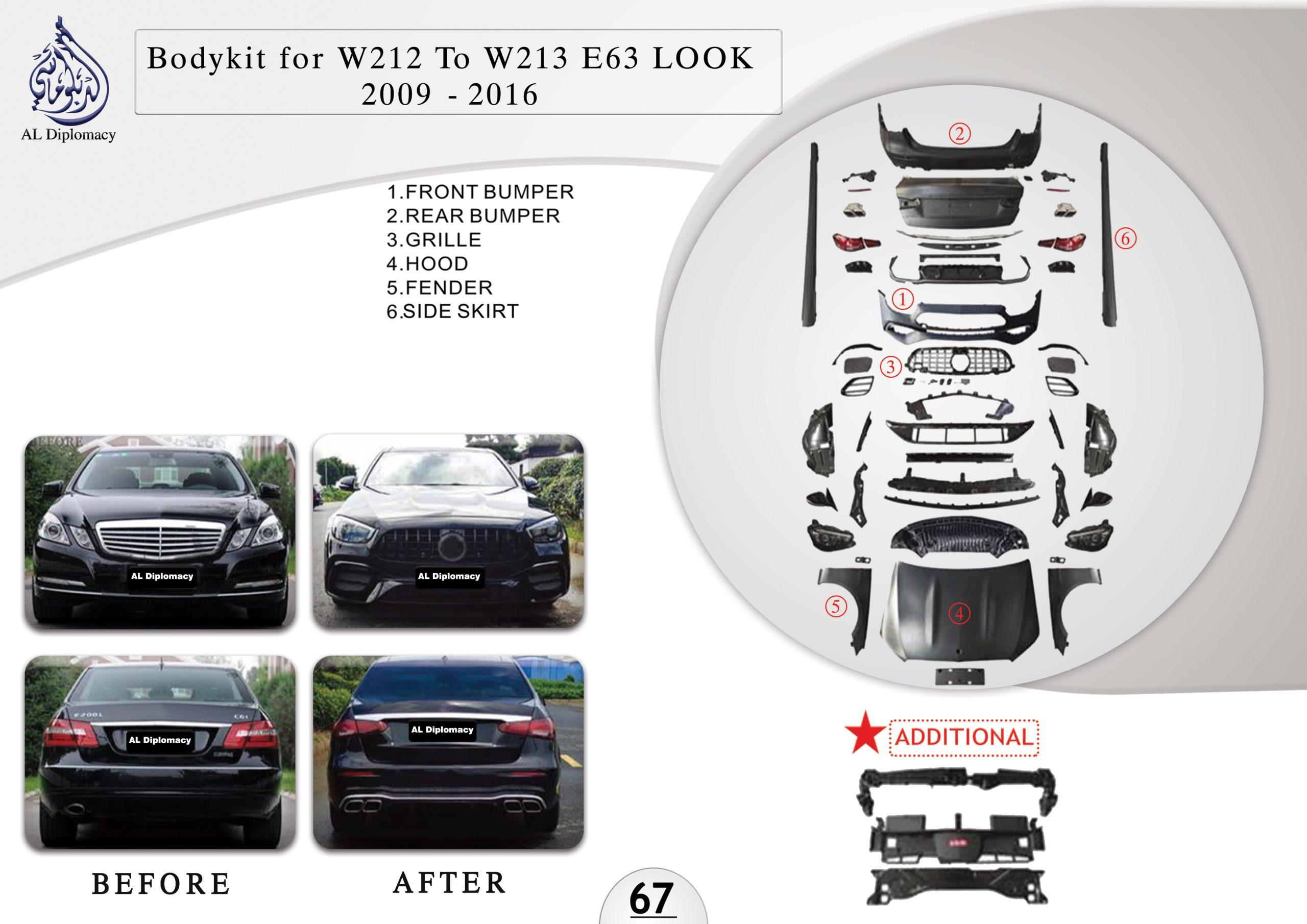 B.67 BODYKIT FOR W212 TO W213 E63 LOOK 2009-2016
