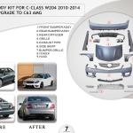 A.7 BODYKIT FOR C CLASS W204 2010-2014 UPGRADE TO C63 AMG