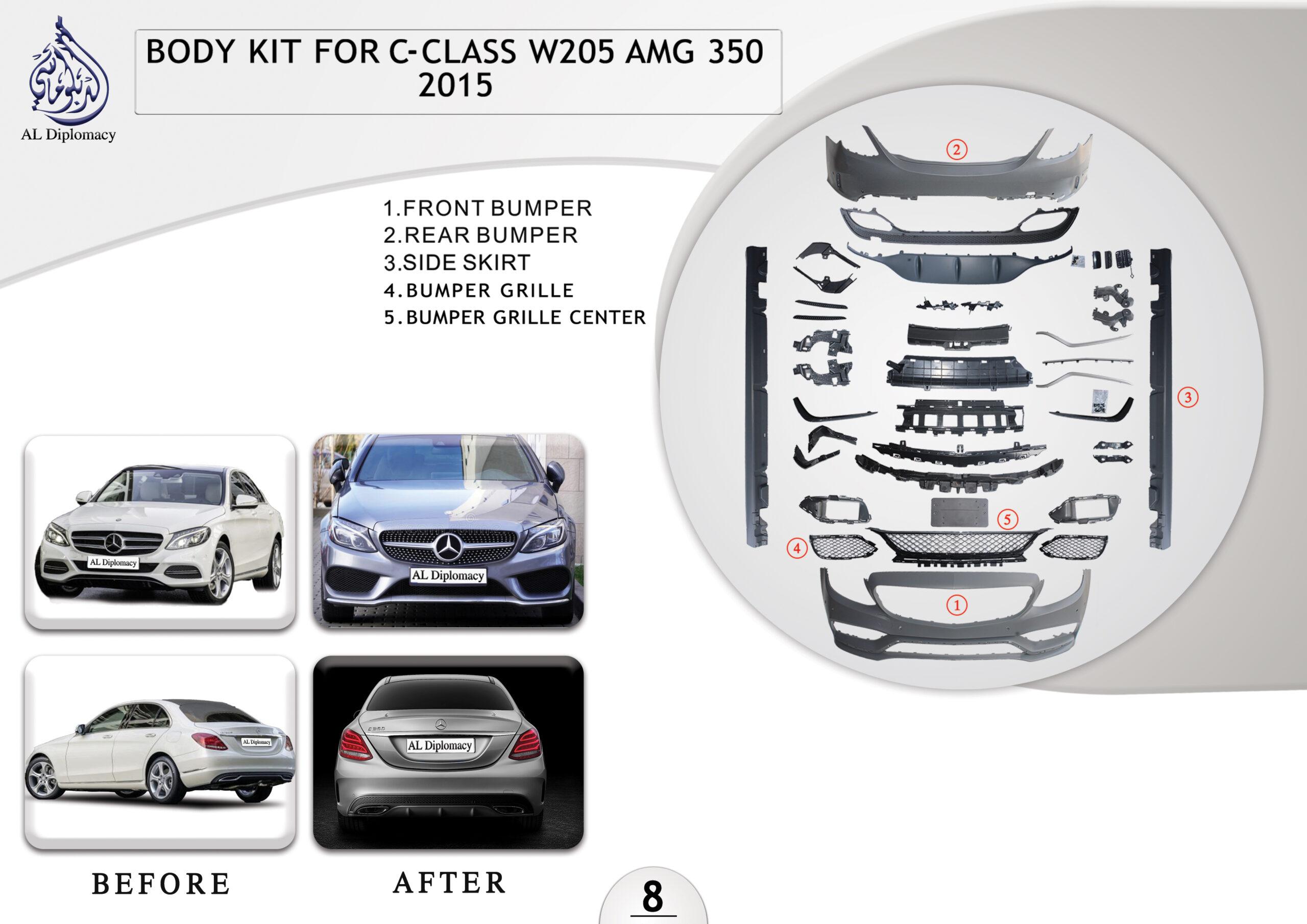 A.8 BODYKIT FOR C CLASS W205 AMG 350 BODYKIT 2015