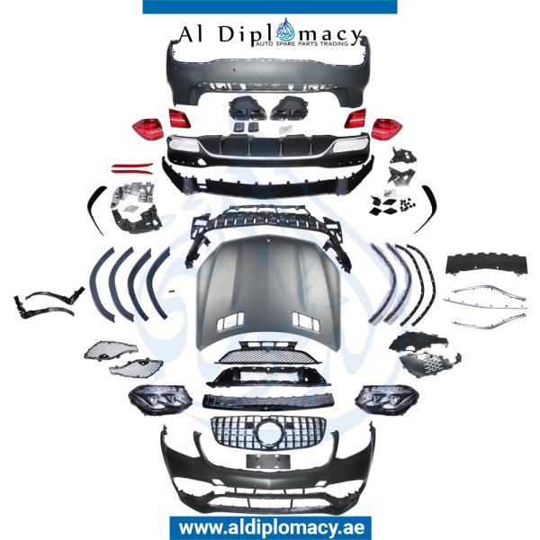 X166 GLS63 FOR GL BODYKIT 2012 TO 2018 COMPLETE. FRONT BUMPER REAR BUMPER HOOD HEADLIGHT STOPLIGHT AND EXHAUST