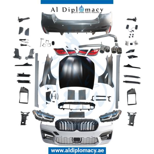 F10 TO G30 LCI M5 BODYKIT FIT 2011-UP. FRONT BUMPER REAR BUMPER HOOD FENDER HEADLIGHT STOPLIGHT SIDE SKIRT GRILLE AND EXHAUST