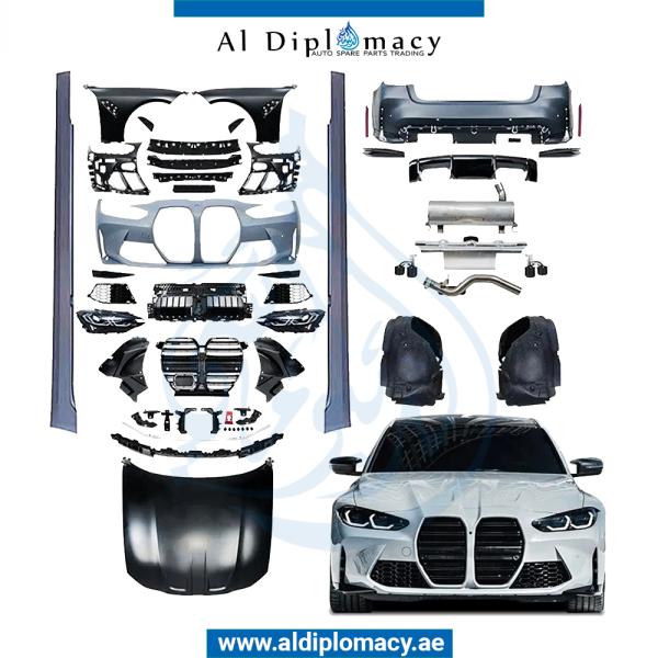 G20 TO G80 M3 WIDE BODYKIT 2019-UP SIDE EXHAUST LOOK COMPLETE FRONT BUMPER REAR BUMPER HOOD FENDER HEADLIGHT SIDE SKIRT AND EXHAUST