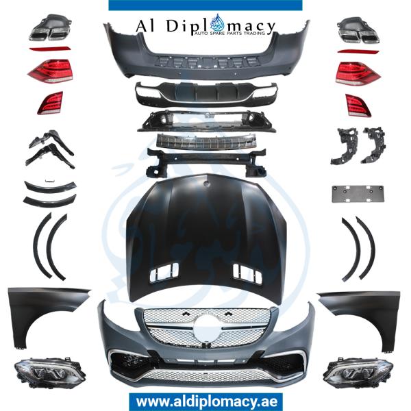 W166 GLE63 FOR ML BODYKIT COMPLETE. FRONT BUMPER REAR BUMPER HOOD FENDER HEADLIGHT STOPLIGHT AND EXHAUST