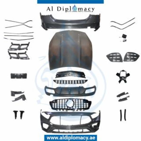 W177 BODYKIT UPGRADE TO A45 AMG COMPLETE. FRONT BUMPER REAR BUMPER GRILLE REAR BUMPER LIP EXHAUST AND HOOD