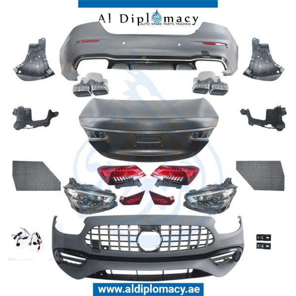 W213 E63 2020 LOOK BODYKIT. FRONT BUMPER REAR BUMPER HEADLIGHT STOPLIGHT TRUNK LID AND EXHAUST