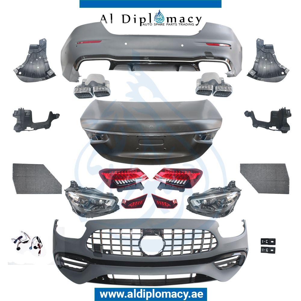 W213 E63 2020 LOOK BODYKIT. FRONT BUMPER REAR BUMPER HEADLIGHT STOPLIGHT TRUNK LID AND EXHAUST