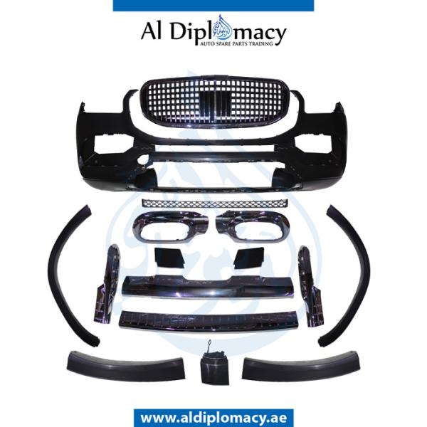 X167 GLS 680 MAYBACH BODYKIT 2020 COMPLETE. FRONT BUMPER REAR BUMPER GRILLE AND FENDER FLARE
