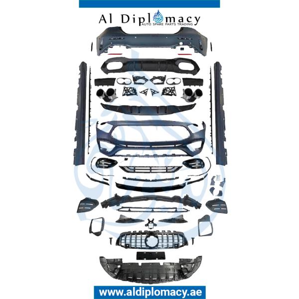 W177 BODYKIT A45 SEDAN 2019 UP COMPLETE. FRONT BUMPER REAR BUMPER SIDE SKIRT GRILLE AND EXHAUST