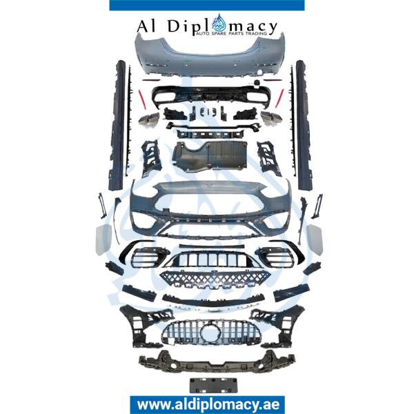 W206 C63 2021 UP BODYKIT COMPLETE. FRONT BUMPER GRILLE REAR BUMPER SIDE SKIRT AND EXHAUST
